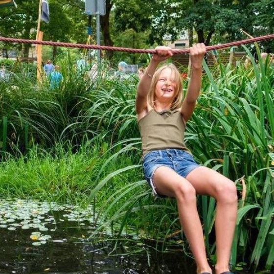 Voorbeeld van een groene speelplek