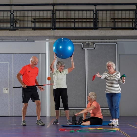 ouderen in een gymzaal