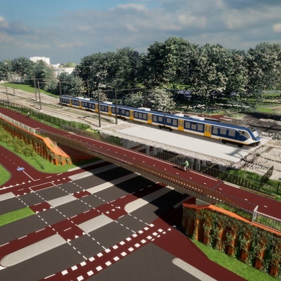 Fietsbrug over de Tubantiasingel