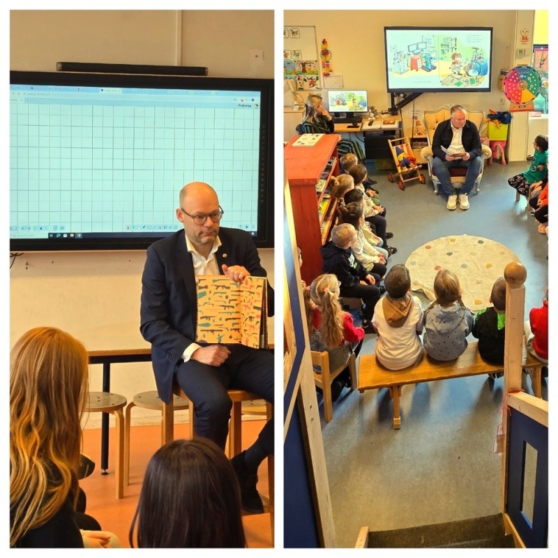 Burgemeester en wethouder lezen voor tijdens Nationale voorleesdagen