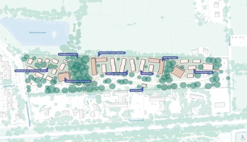 Eerste schetsontwerpen voor nieuwbouw van ruim 220 woningen naast Stokhorstvijver