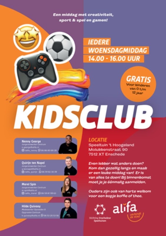 Kidsclub is verhuisd naar Speeltuin ’t Hoogeland