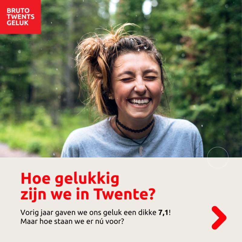 Onderzoek Bruto Twents Geluk 2025 van start: "Iedereen doet mee aan een gelukkiger Twente"