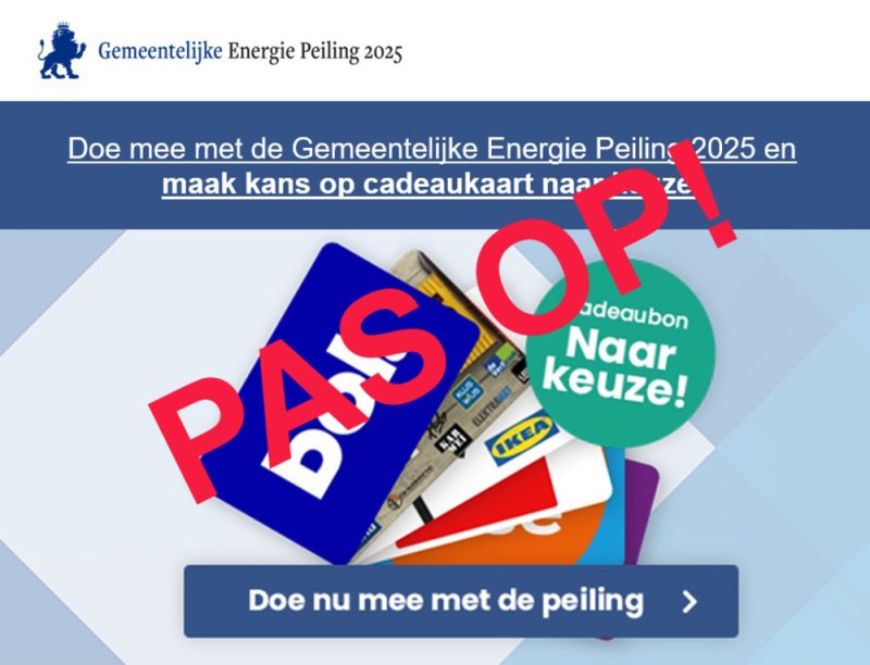 Let op: e-mail over Energiepeiling 2025